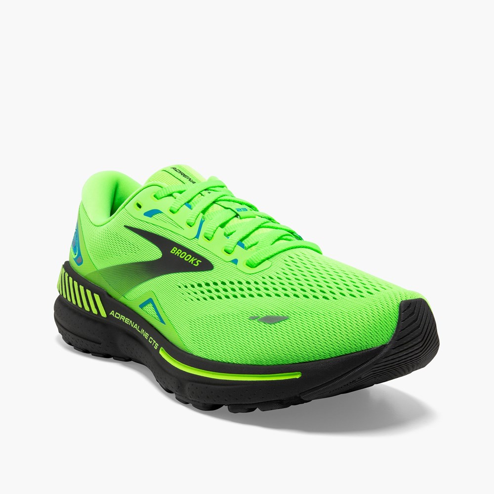 Chaussures Running Route Brooks Adrenaline GTS 23 Vert Grise Bleu Homme | NEP-4328257